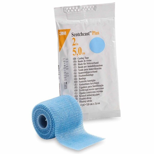 3M Scotchcast Cast Tape 2 Inch X 12 Foot Fiberglass / Resin Light Blue, 10PK 82002L - main